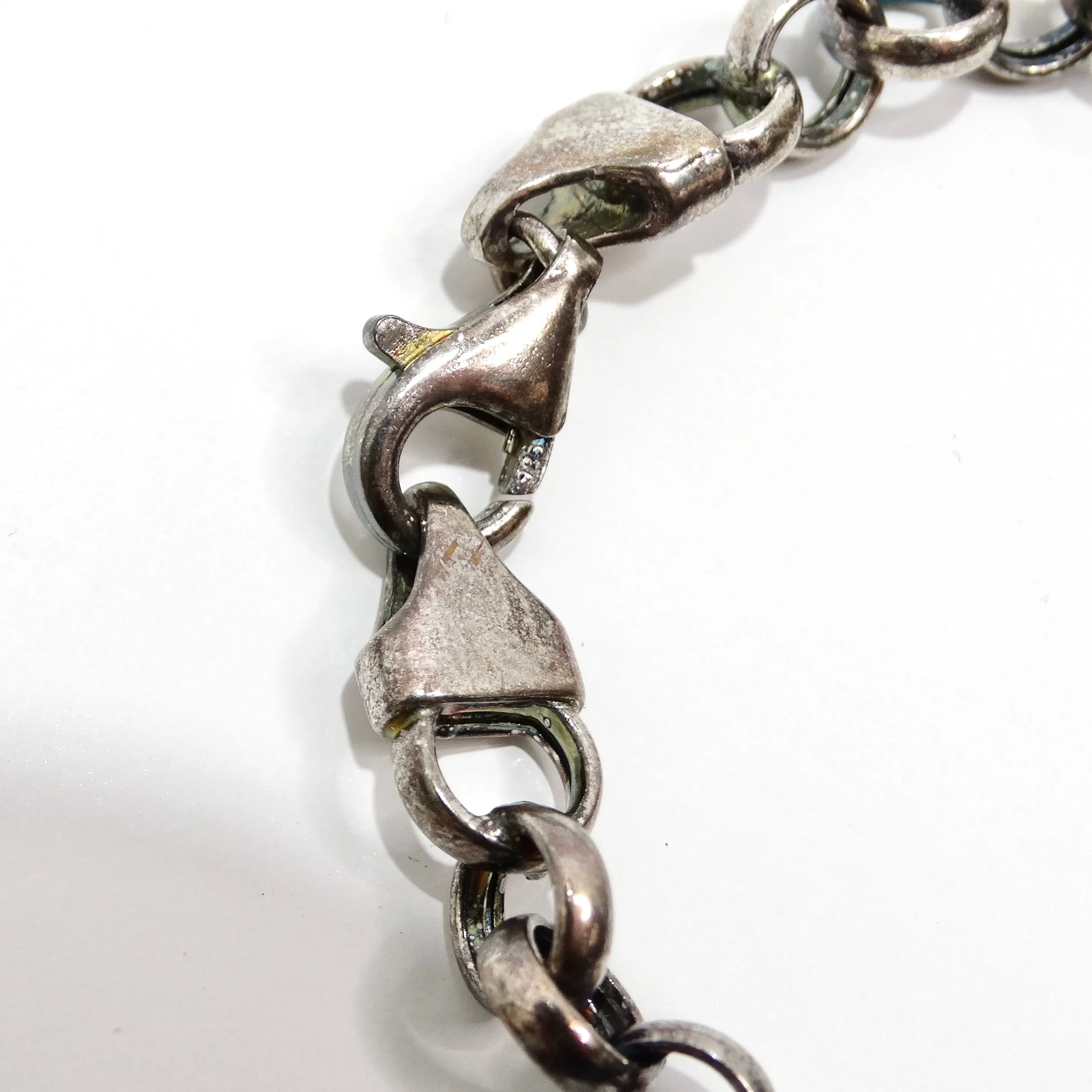 1970s Solid Silver Heart Charm Bracelet