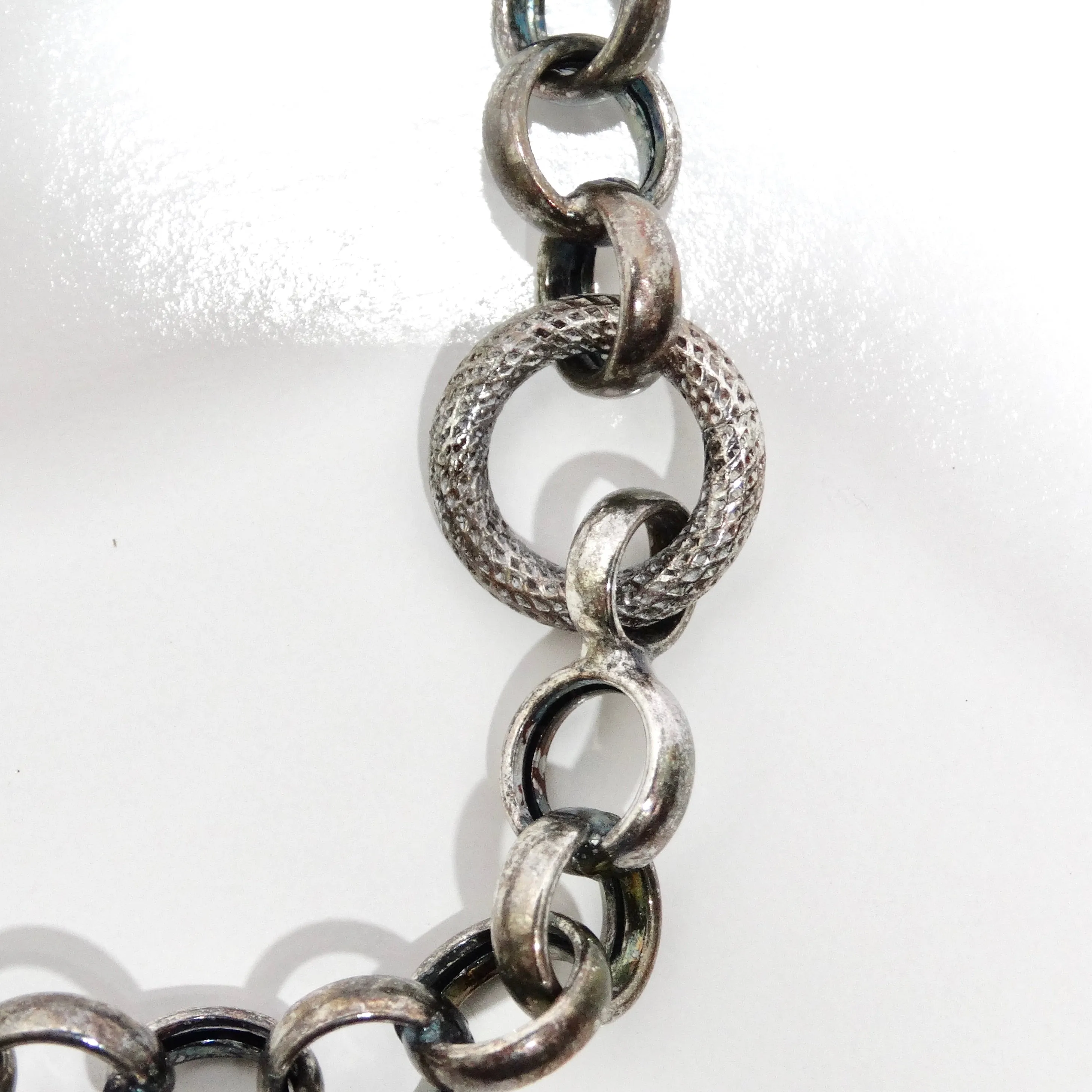 1970s Solid Silver Heart Charm Bracelet