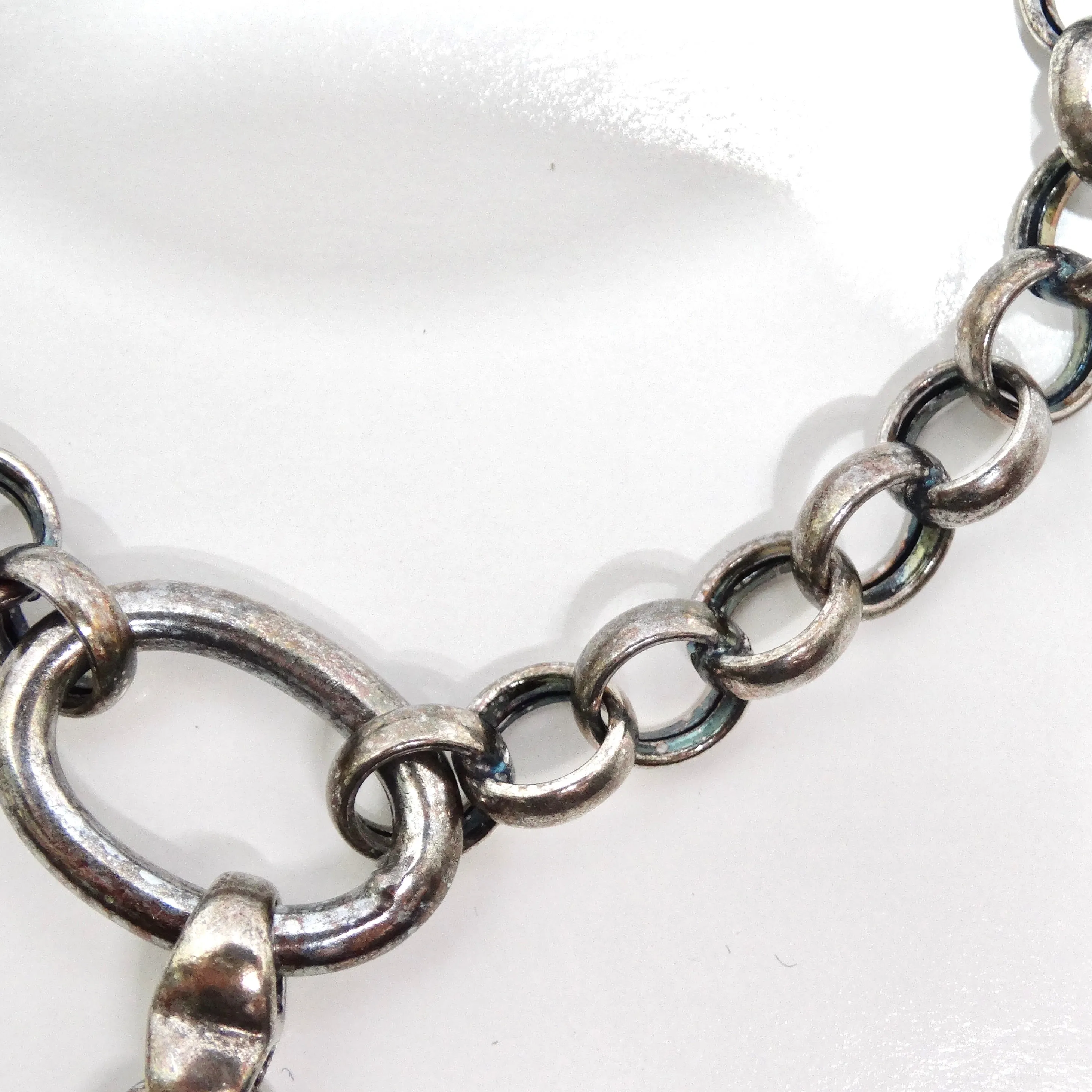 1970s Solid Silver Heart Charm Bracelet