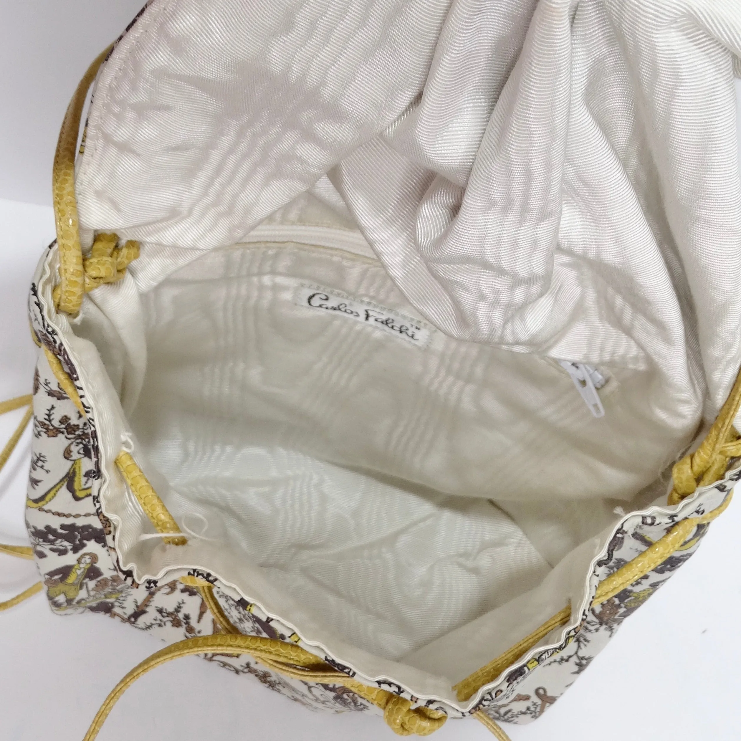 1980s Carlos Falchi Drawstring Crossbody Bag