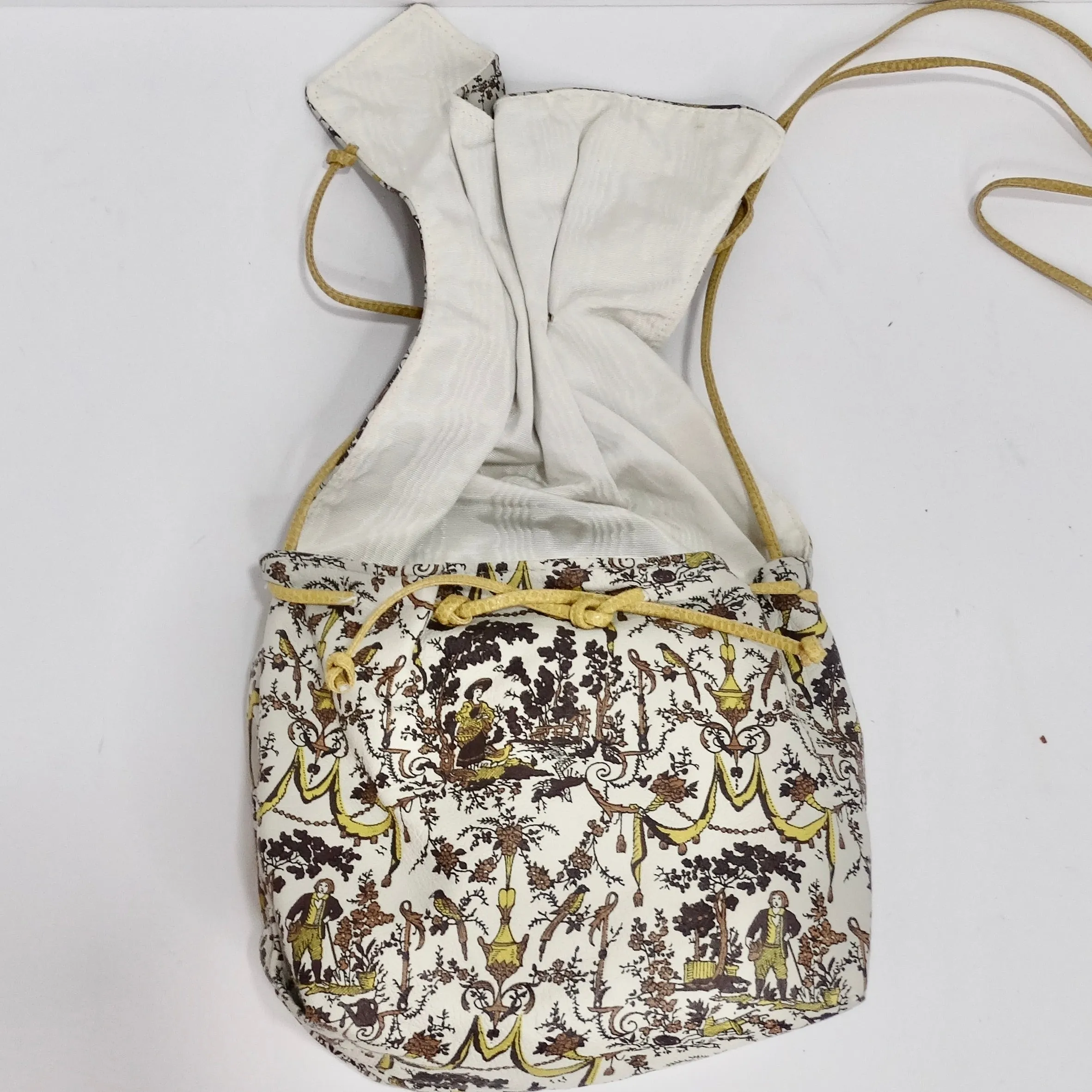 1980s Carlos Falchi Drawstring Crossbody Bag