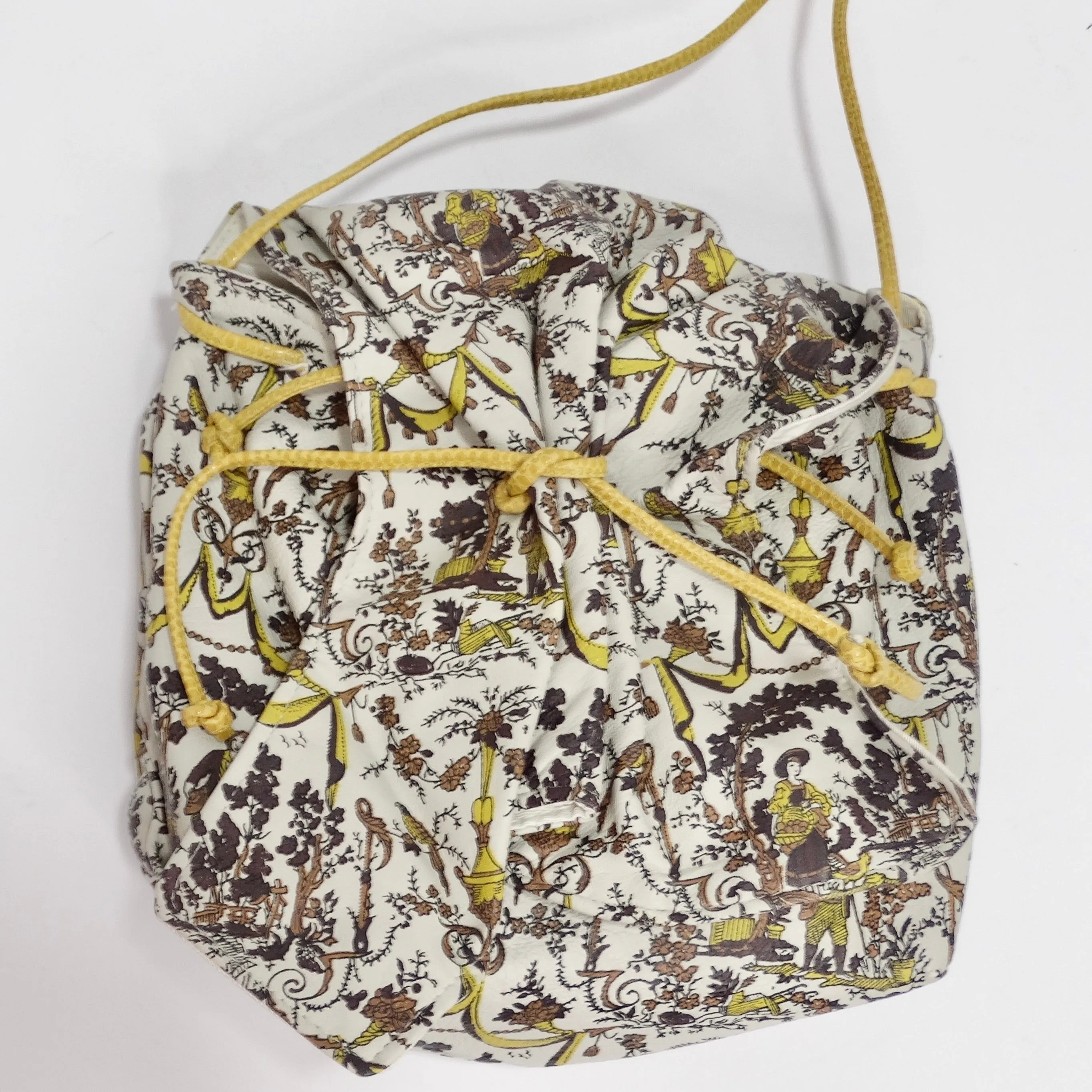 1980s Carlos Falchi Drawstring Crossbody Bag