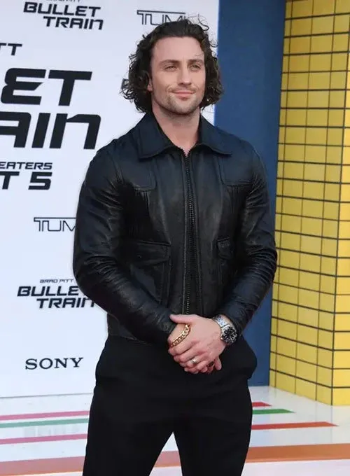 AARON TAYLOR JOHNSON LEATHER JACKET