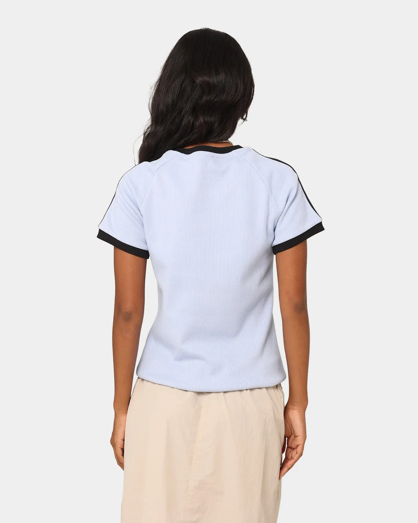 Adidas Women's 3 Stripe Slim T-Shirt Bludaw
