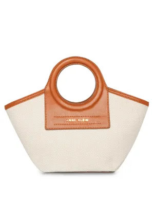 Anne Klein Canvas Convertible Crossbody Handbag With Round Top Handle