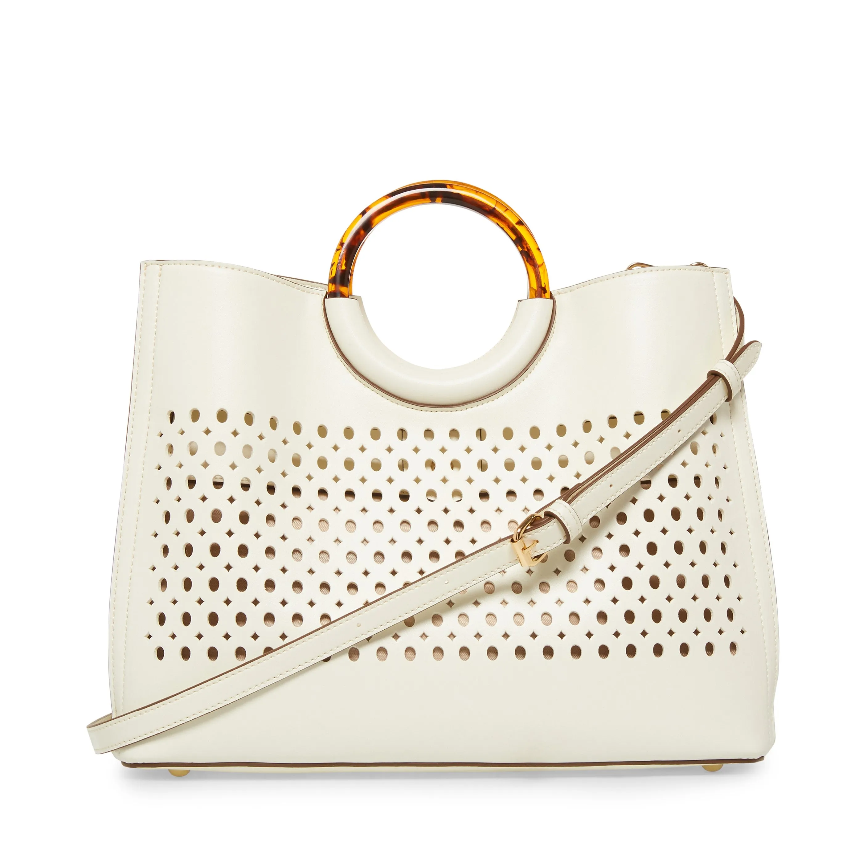 Anne Klein Perforated Round Handle Satchel Handbag
