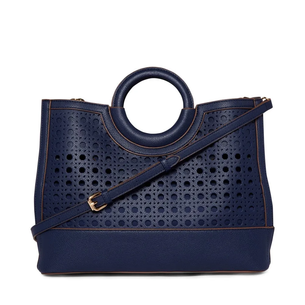 Anne Klein Perforated Satchel Handbag with Convertible Strap