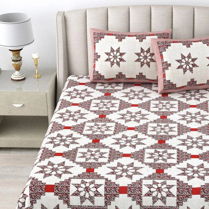 Astrid Stellar Bedsheet - Brown & Red