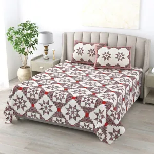 Astrid Stellar Bedsheet - Brown & Red