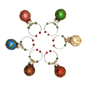 Avanti Christmas Baubles Wine Charms Set of 6