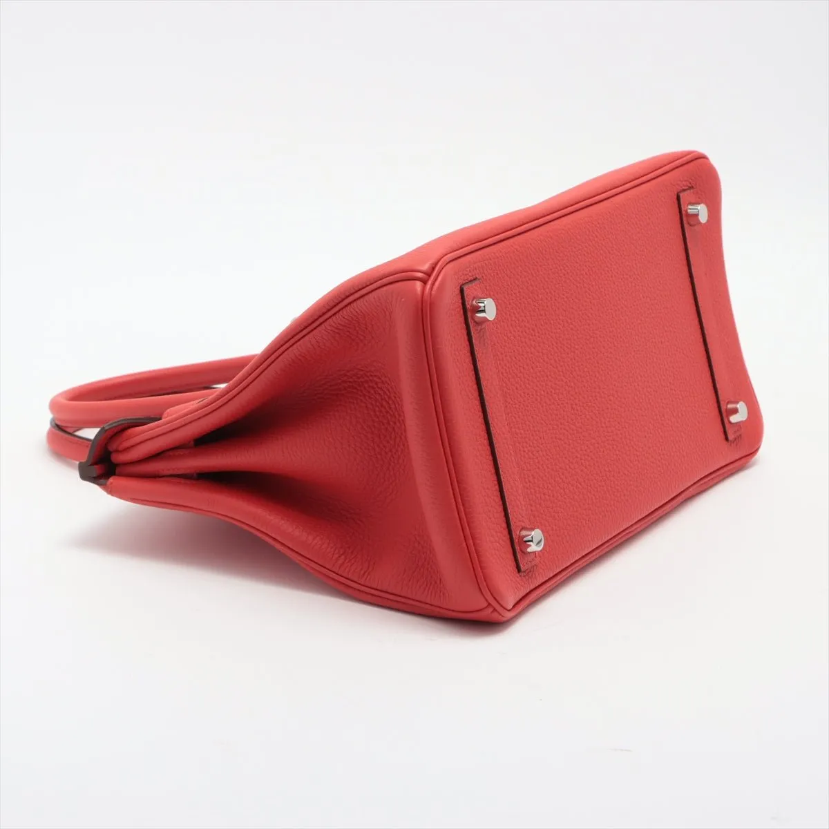 Birkin 30 Taurillon Clemence Rouge Coeur Silver Hardware