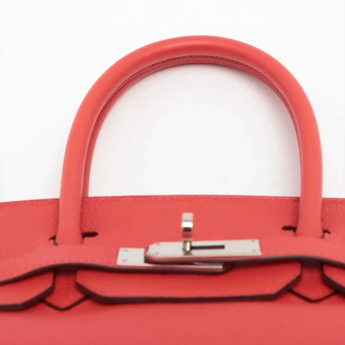 Birkin 30 Taurillon Clemence Rouge Coeur Silver Hardware