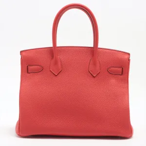 Birkin 30 Taurillon Clemence Rouge Coeur Silver Hardware