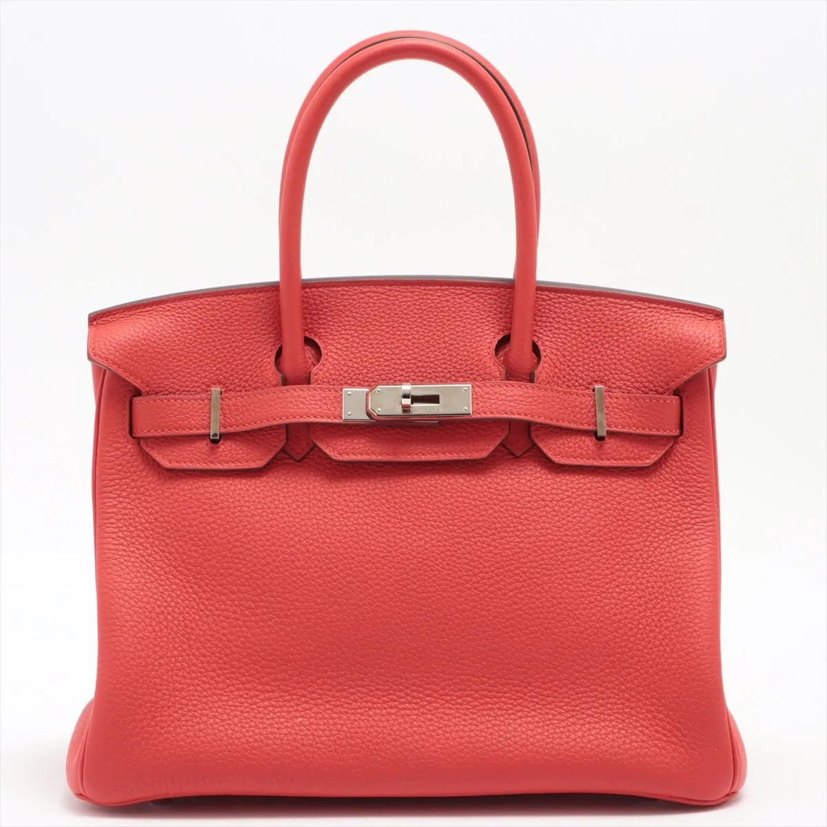 Birkin 30 Taurillon Clemence Rouge Coeur Silver Hardware