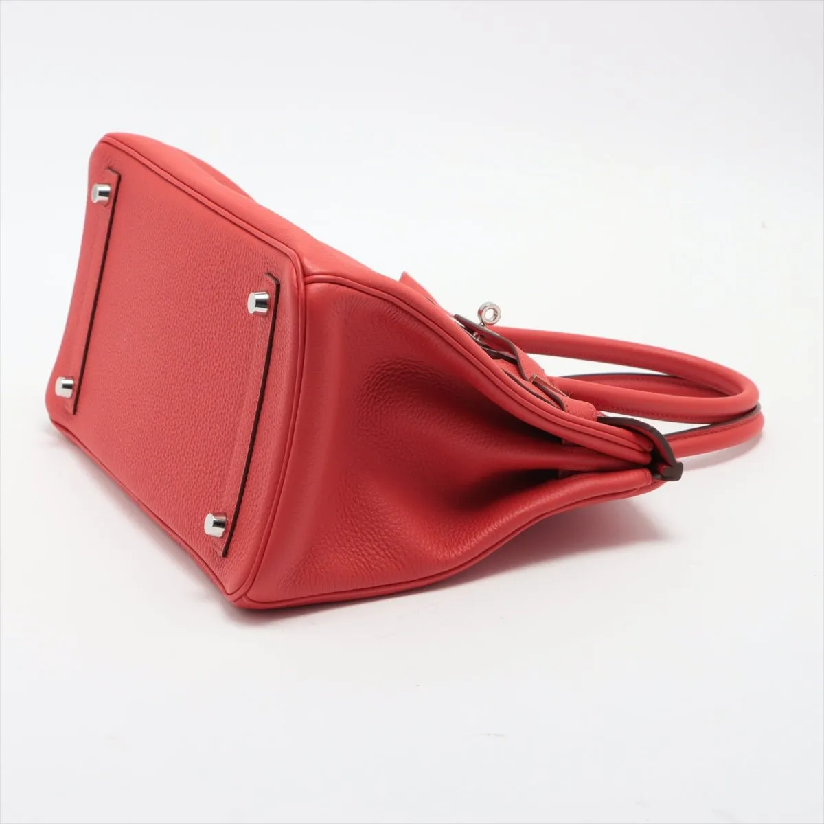 Birkin 30 Taurillon Clemence Rouge Coeur Silver Hardware