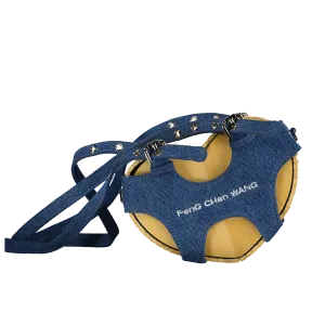 Blue Denim Heart Shaped Bamboo Bag