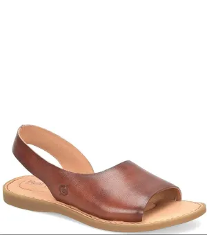 BORN INLET Women's LEATHER CASUAL SANDAL DARK TAN BOURBON
