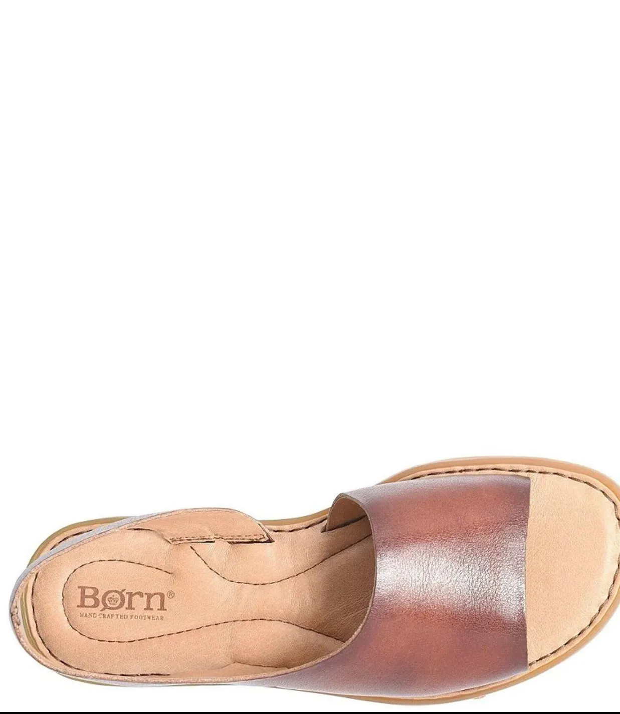 BORN INLET Women's LEATHER CASUAL SANDAL DARK TAN BOURBON