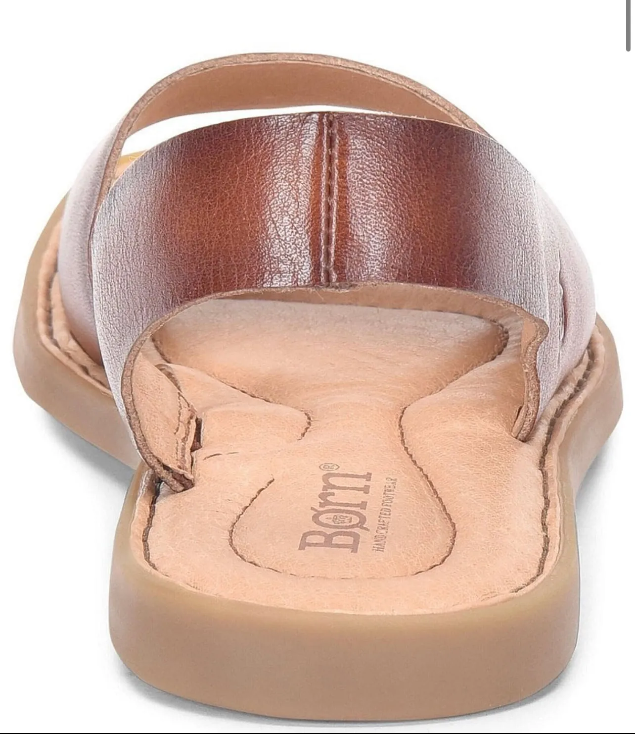BORN INLET Women's LEATHER CASUAL SANDAL DARK TAN BOURBON