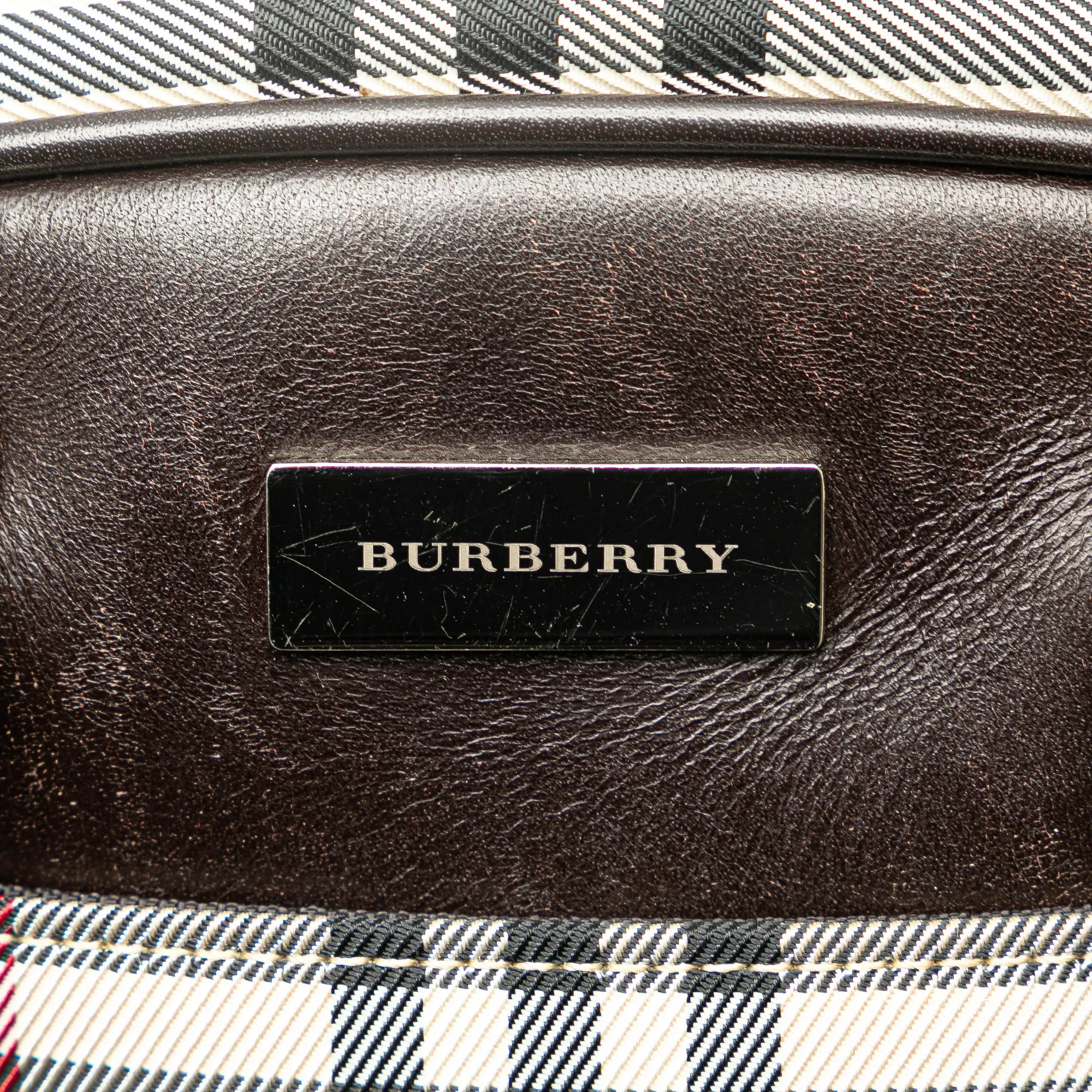 Brown Burberry House Check Canvas Handbag