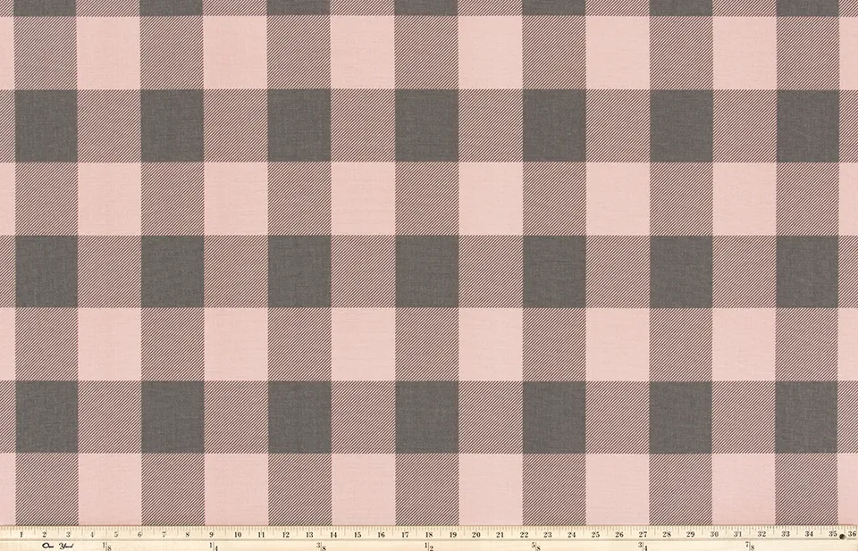 Buffalo Check Blush/Grey Fabric By Premier Prints