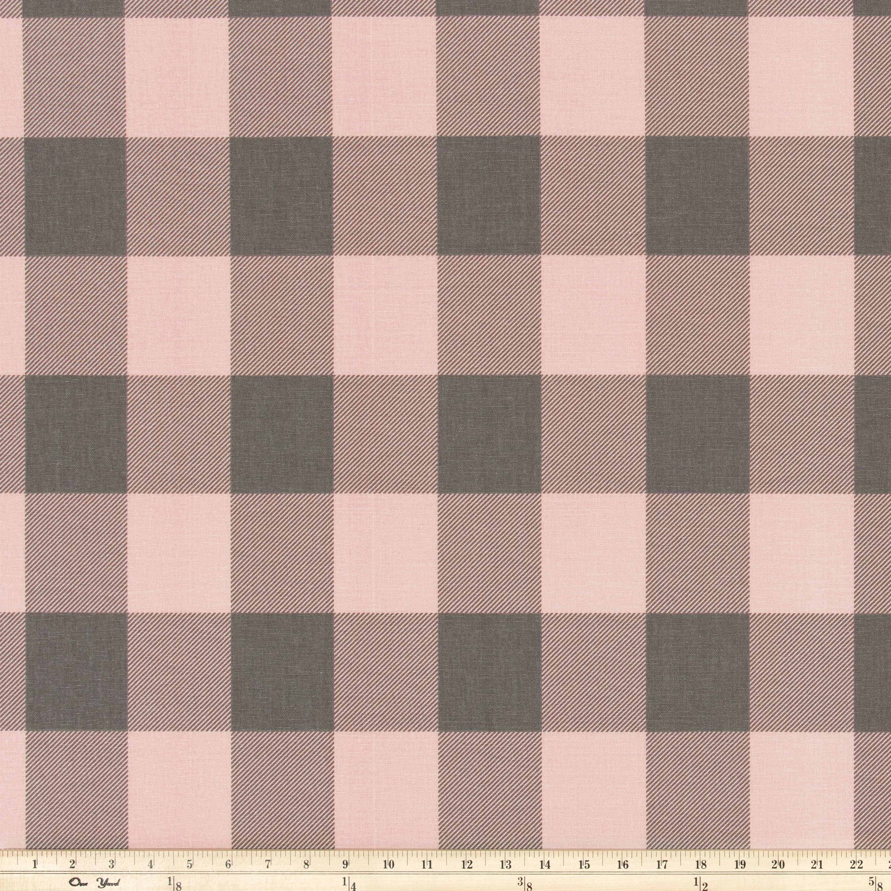 Buffalo Check Blush/Grey Fabric By Premier Prints