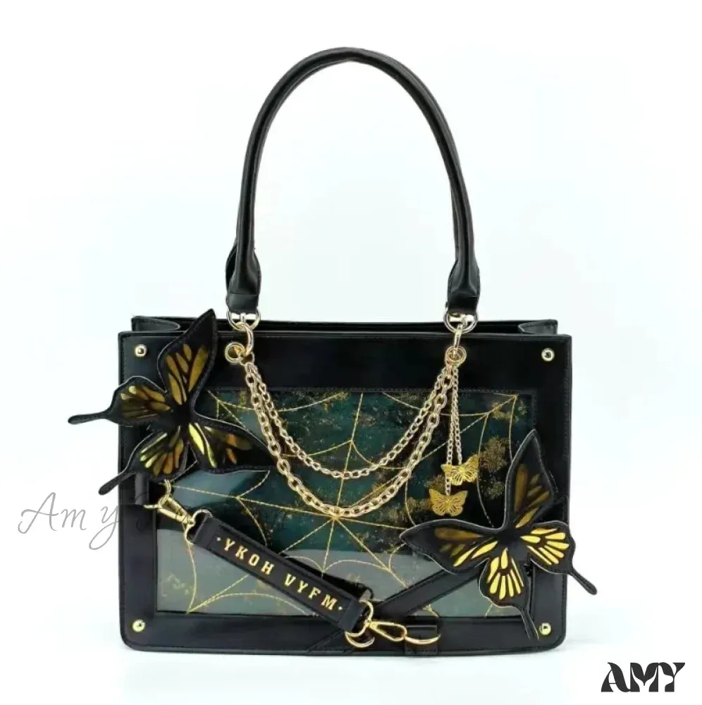Butterfly Y2K DIY Web Transparent Letter Bag Spider Fashion Labyrinth
