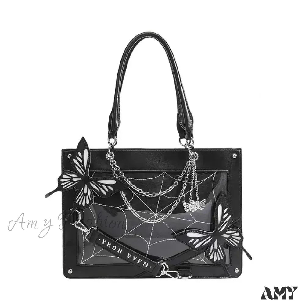 Butterfly Y2K DIY Web Transparent Letter Bag Spider Fashion Labyrinth