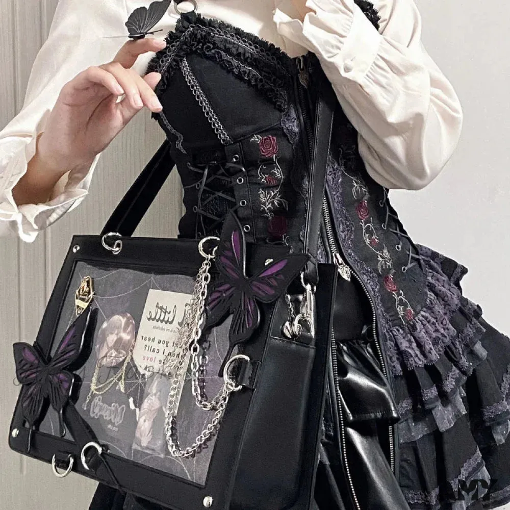 Butterfly Y2K DIY Web Transparent Letter Bag Spider Fashion Labyrinth