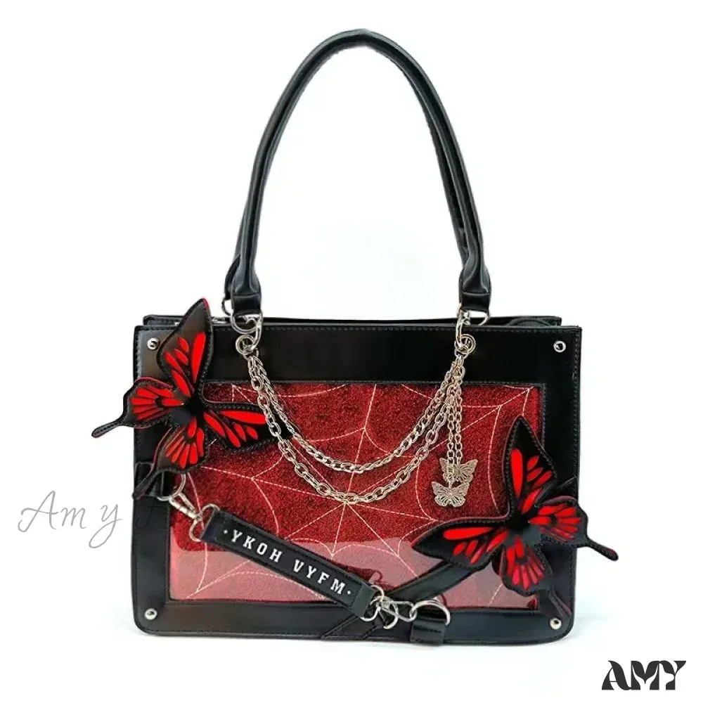 Butterfly Y2K DIY Web Transparent Letter Bag Spider Fashion Labyrinth