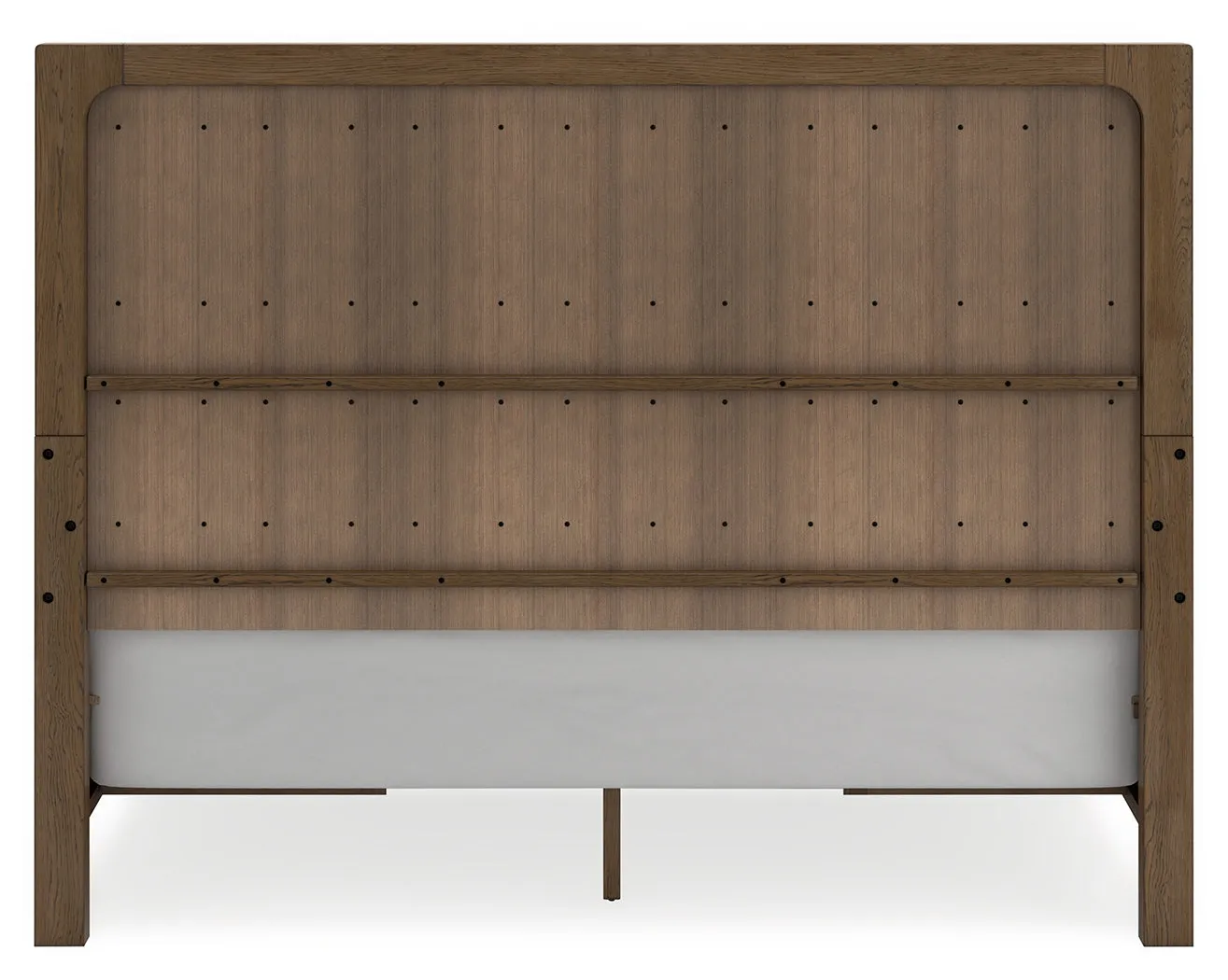 Cabalynn King Panel Bed with Storage with Mirrored Dresser and 2 Nightstands in Light Brown