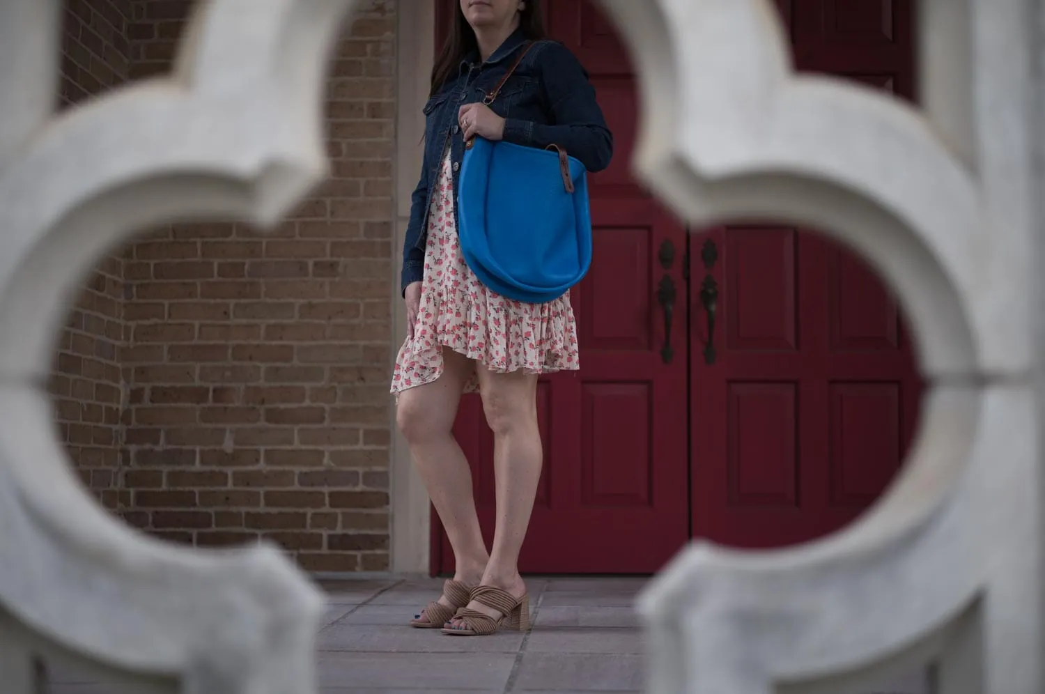 CELESTE LEATHER HOBO BAG - MEDIUM - OCEAN BLUE - IN STOCK