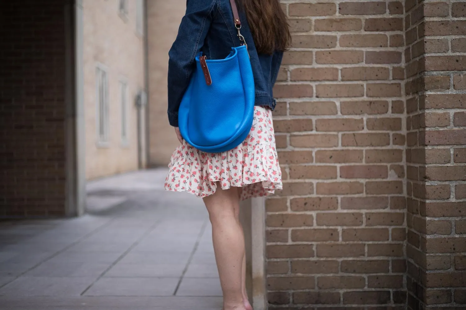 CELESTE LEATHER HOBO BAG - MEDIUM - OCEAN BLUE - IN STOCK