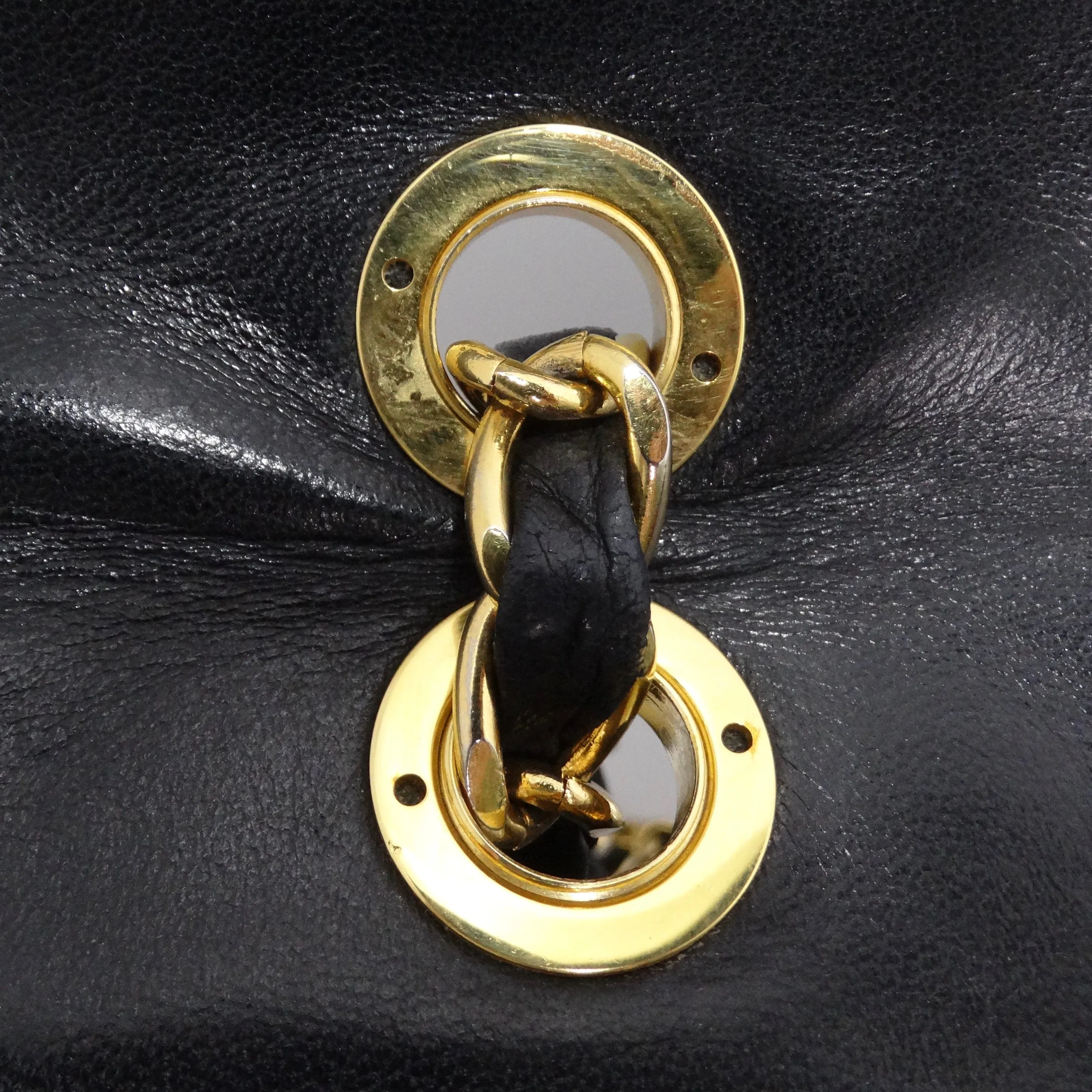 Chanel 1980s Classic Black Leather Maxi Single Flap Handbag