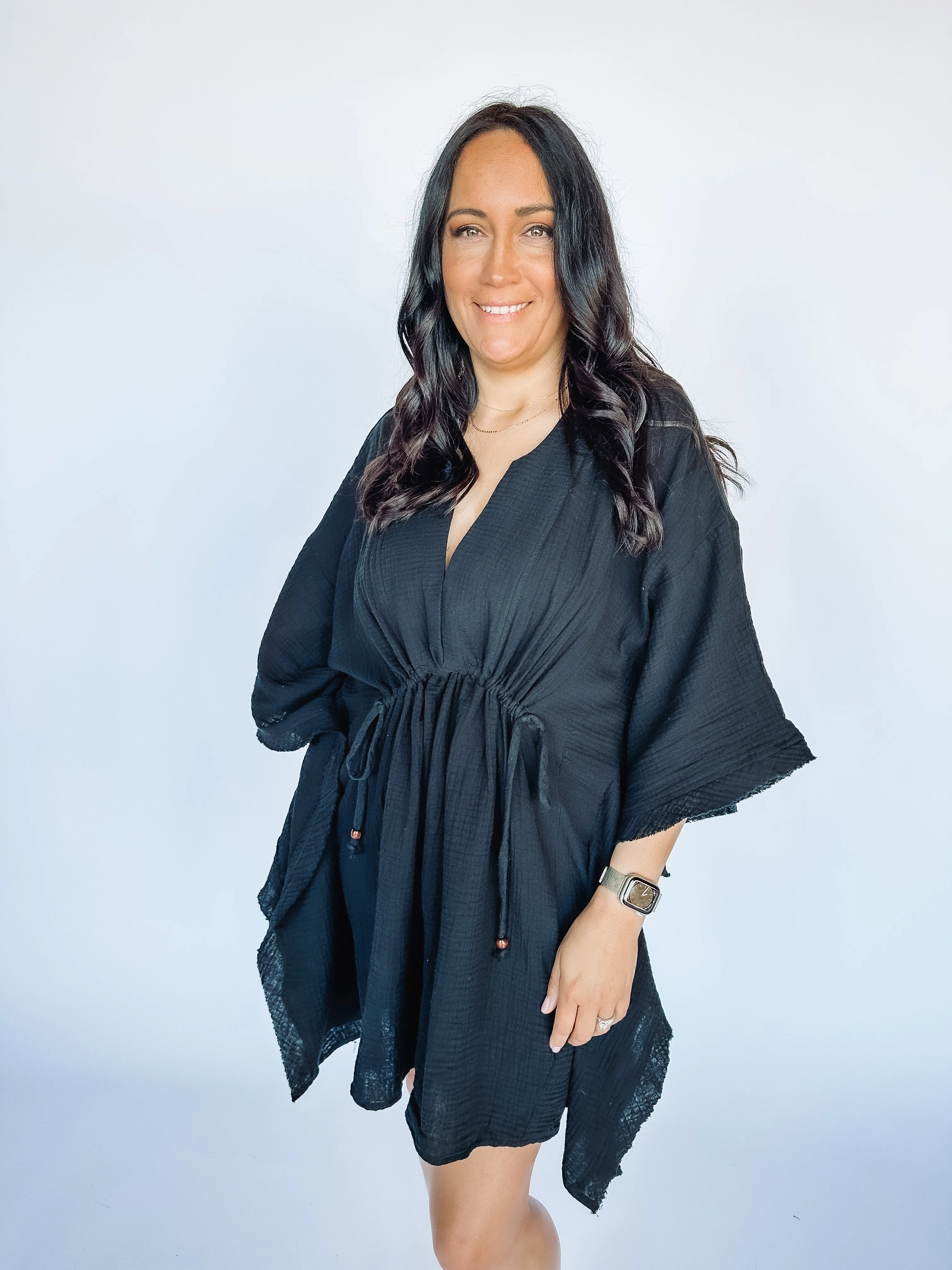 Coastal Vibes Drawstring Cover Up