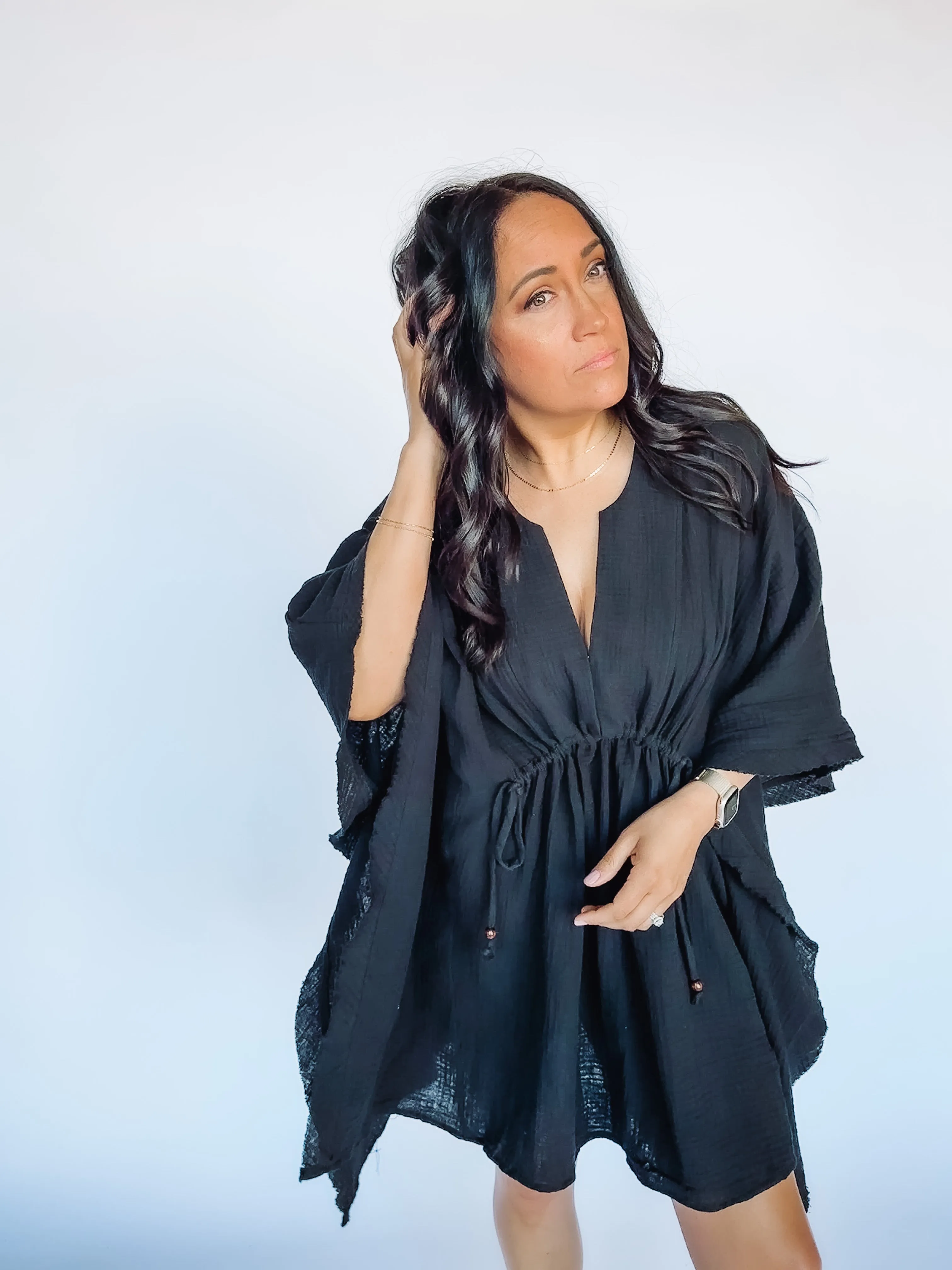 Coastal Vibes Drawstring Cover Up