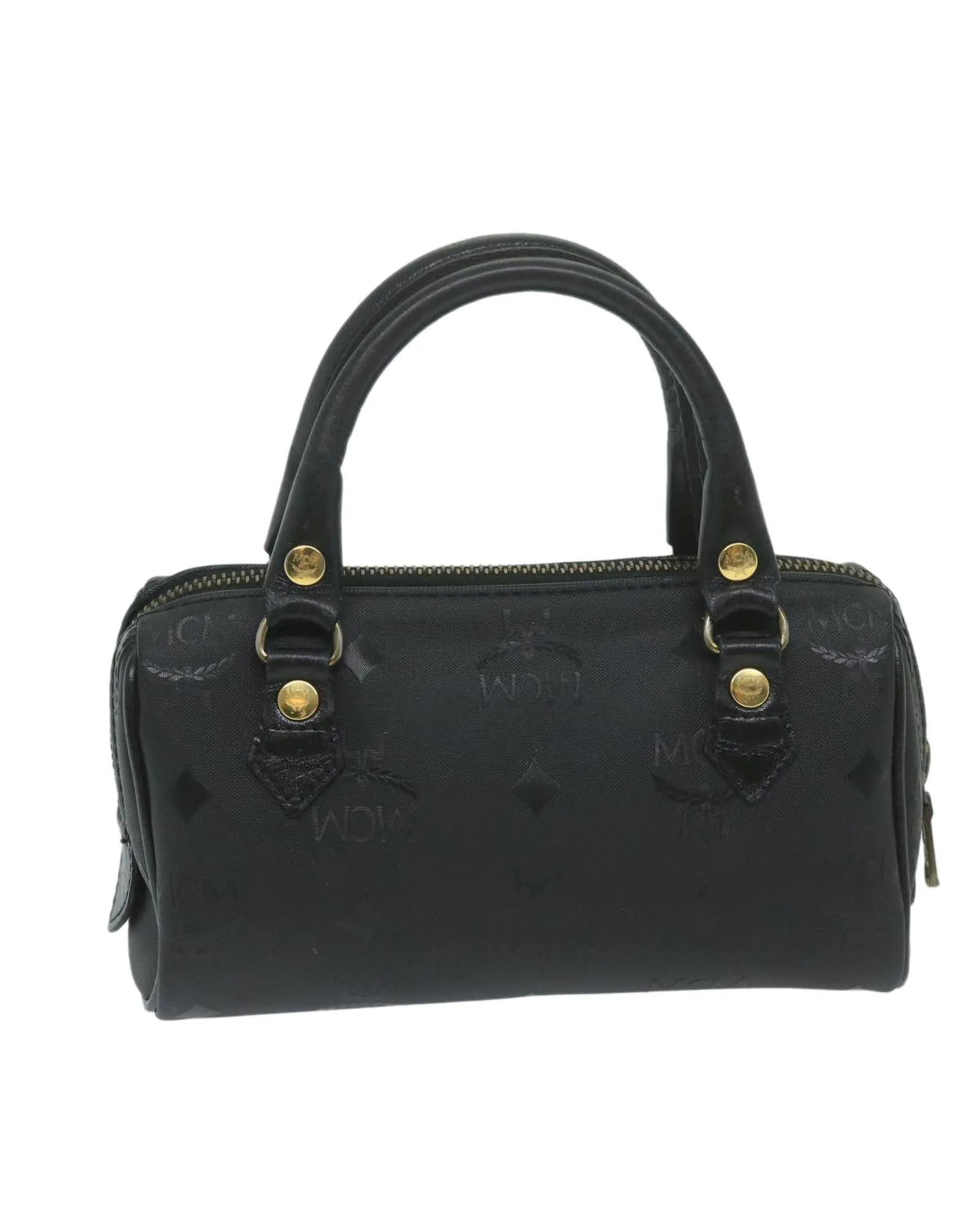 Coated Canvas Logogram Hand Bag in Black