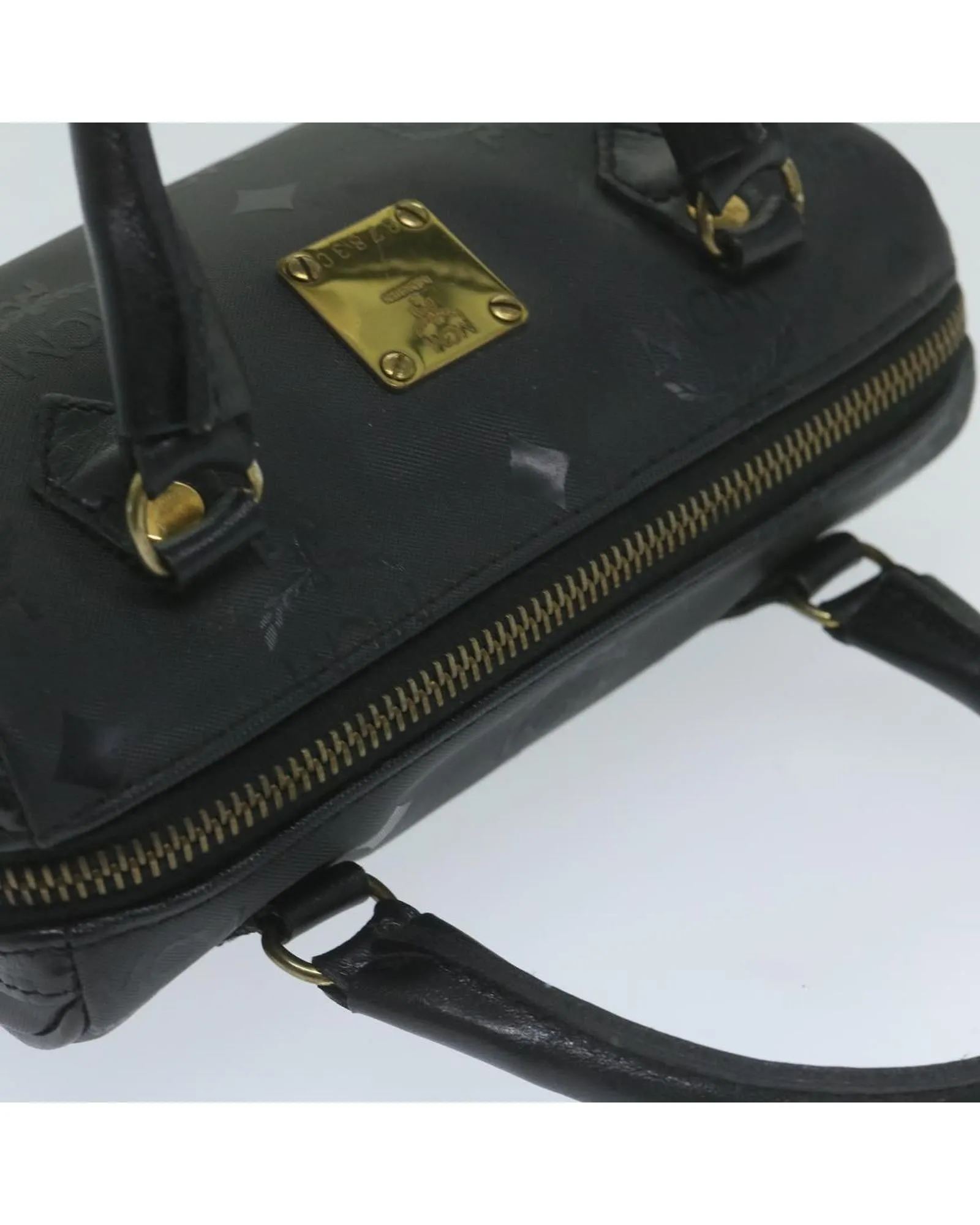 Coated Canvas Logogram Hand Bag in Black