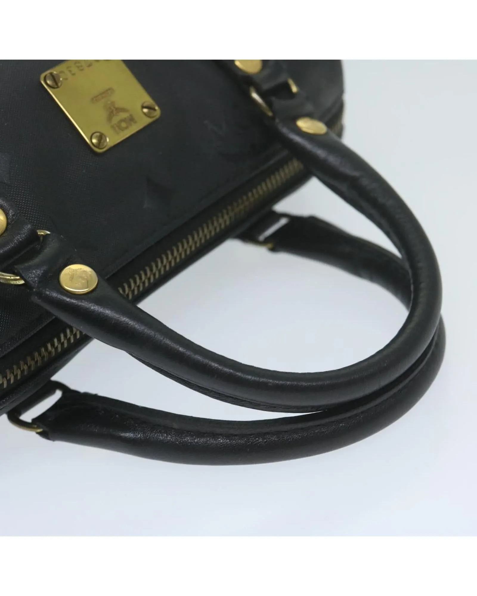 Coated Canvas Logogram Hand Bag in Black
