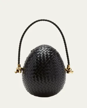 Egg Intrecciato Leather Top-Handle Bag