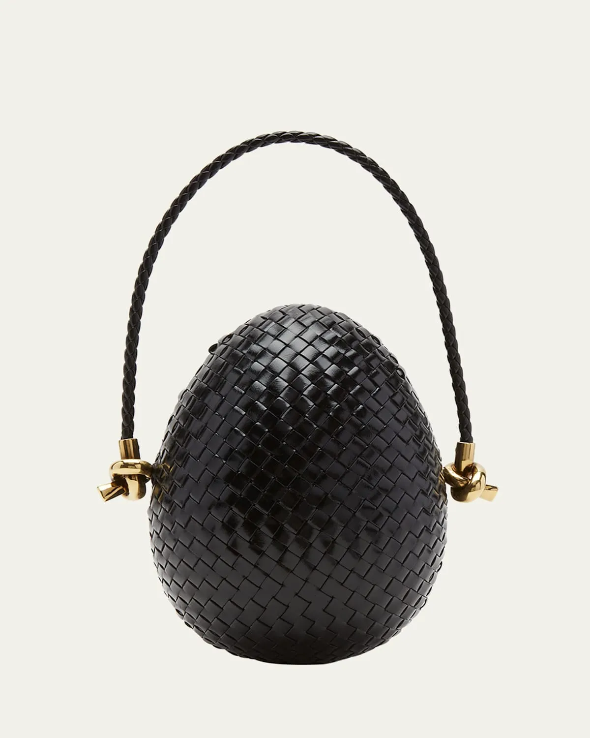 Egg Intrecciato Leather Top-Handle Bag