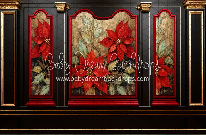 Elegant Poinsettia Holiday Wall (JA)