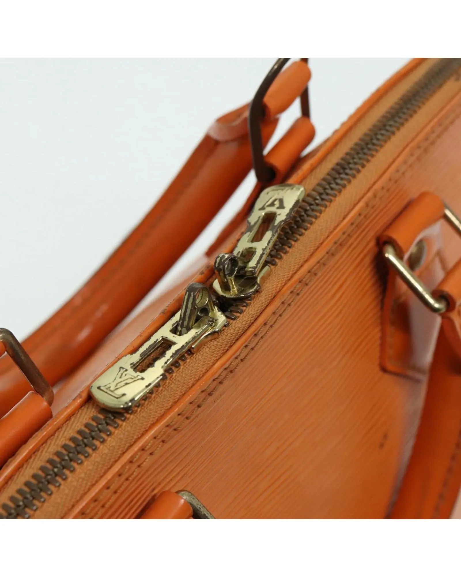 Epi Leather Alma Hand Bag with Structured Design and Double Handles