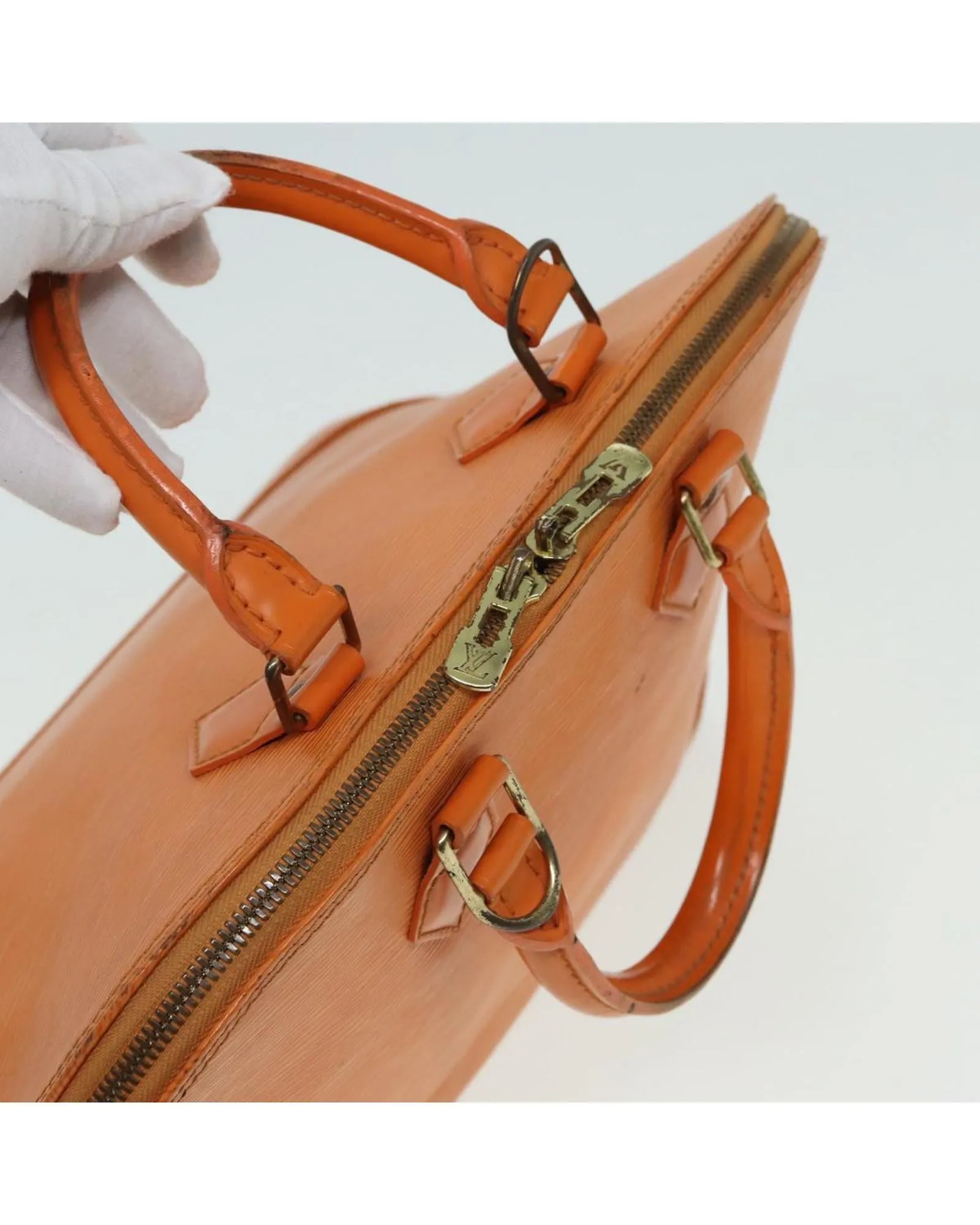 Epi Leather Alma Hand Bag with Structured Design and Double Handles