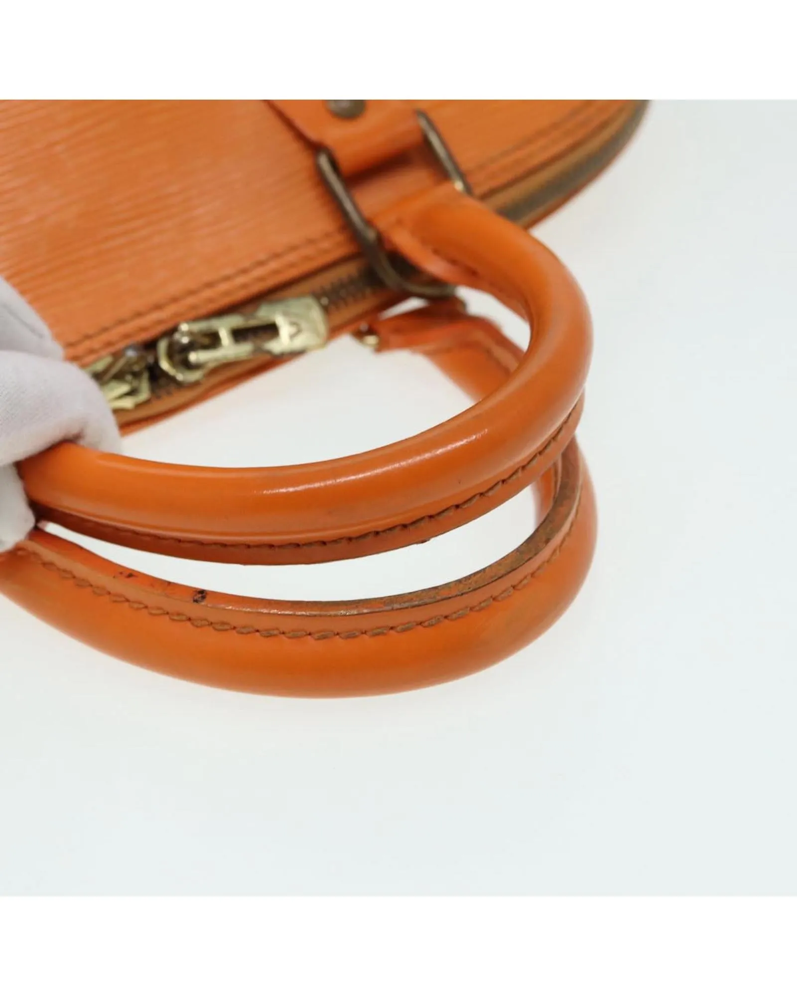 Epi Leather Alma Hand Bag with Structured Design and Double Handles