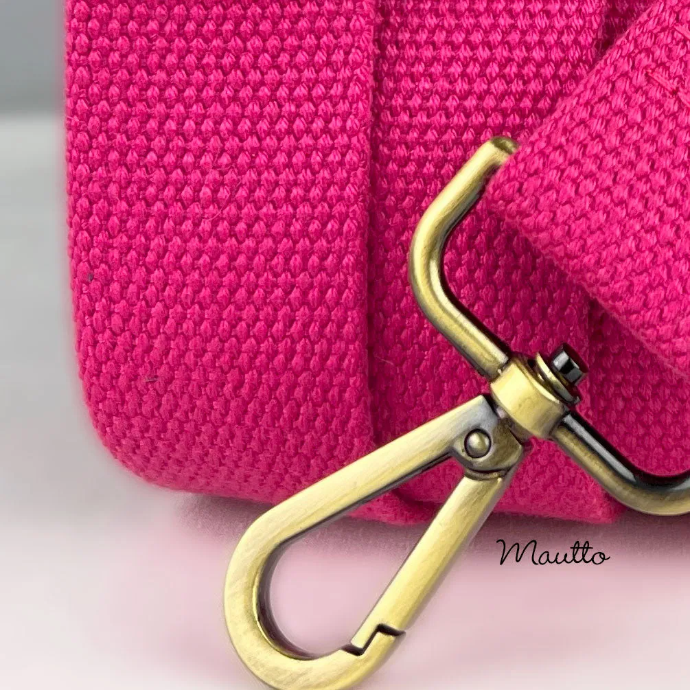 Fuchsia Heavy-duty Fabric Bag Strap (Adjustable 32-56" Shoulder to Crossbody Length) - Thick Cotton Canvas Woven Material 1.5" Wide