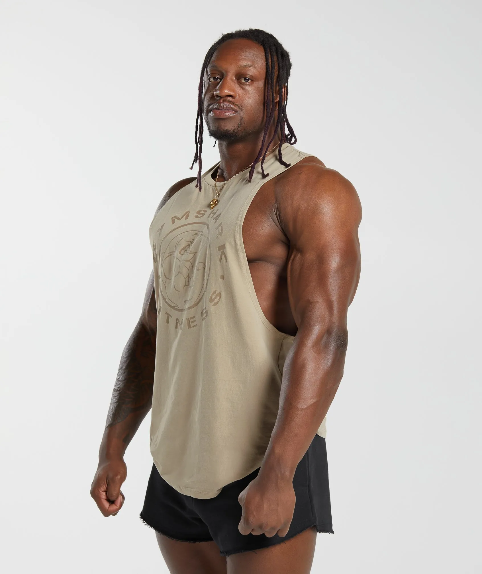 Gymshark Legacy Drop Arm Tank - Desert Beige