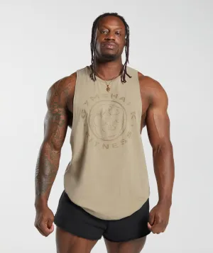 Gymshark Legacy Drop Arm Tank - Desert Beige