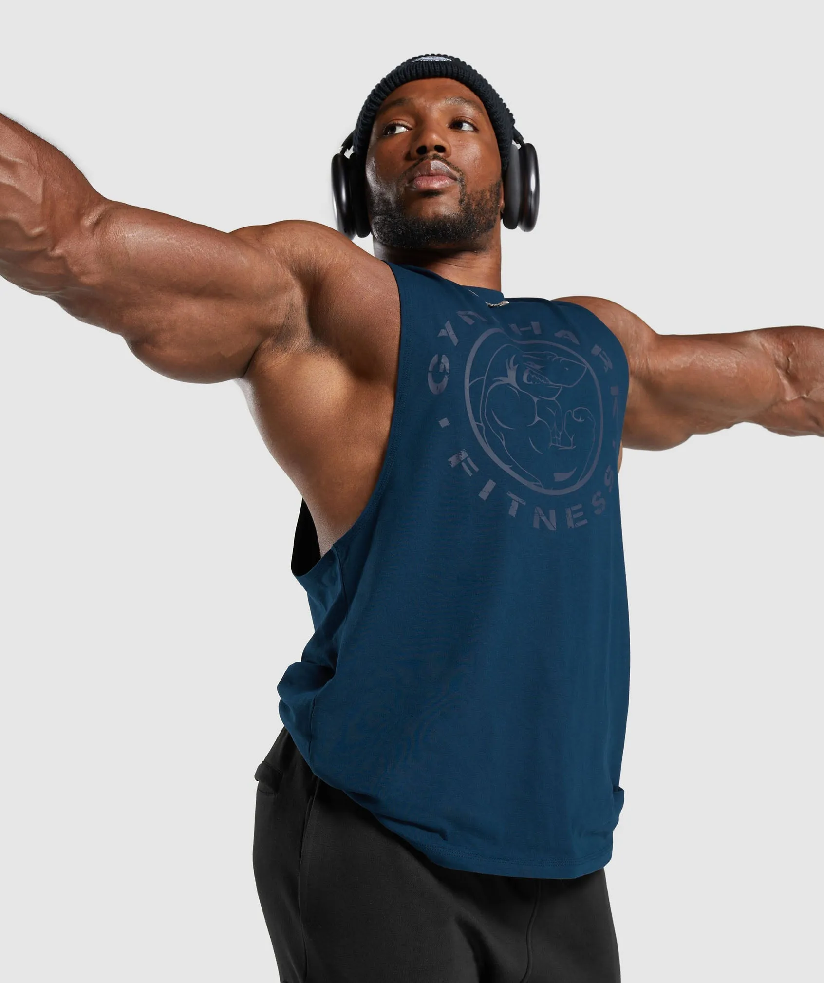 Gymshark Legacy Drop Arm Tank - Navy