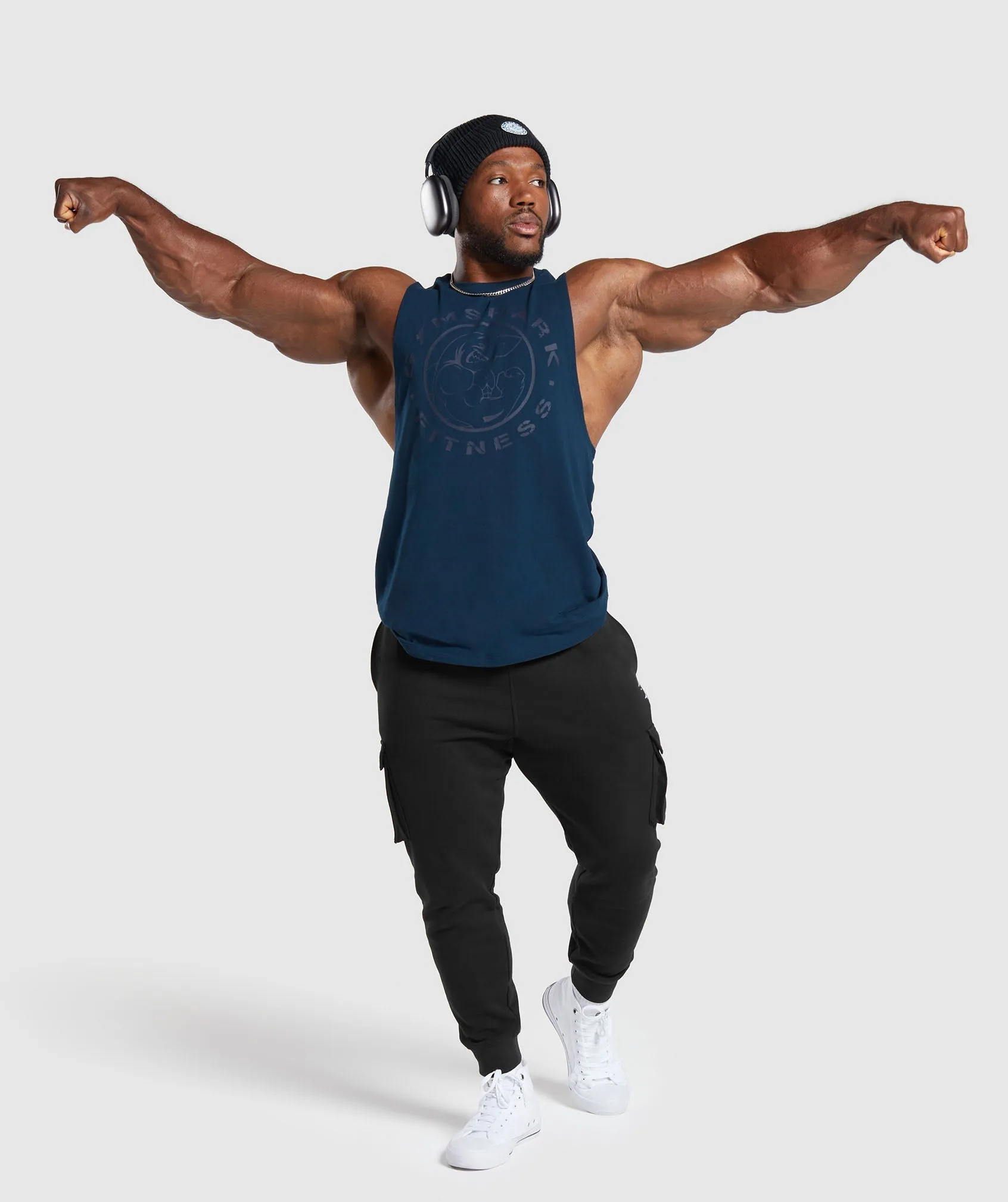 Gymshark Legacy Drop Arm Tank - Navy